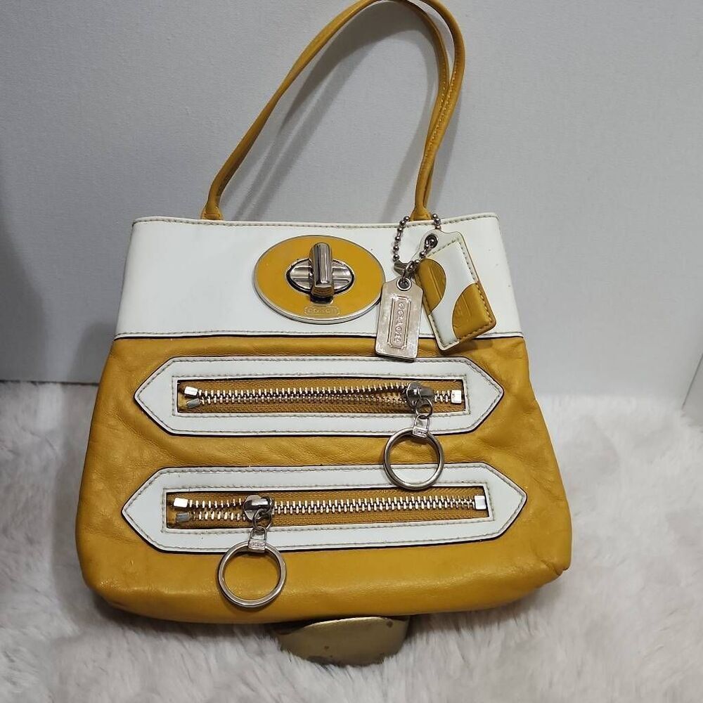 Vintage Coach Y2K multi-zipper turnlock satchel/shoulder bag